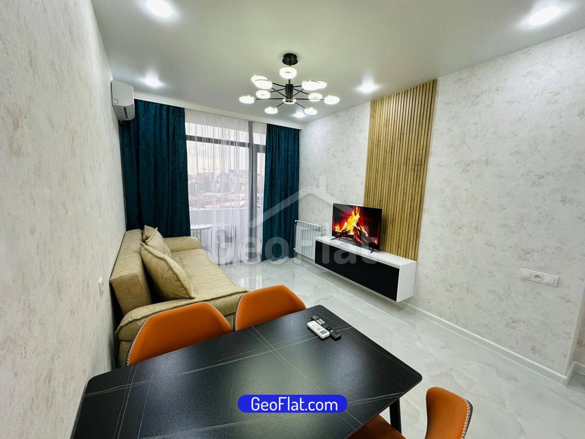 For sale: Apartment — new 2-room, 39 m², furnished and equipped with appliances on Zhuli Shartava Avenue, Batumi — $70,000.