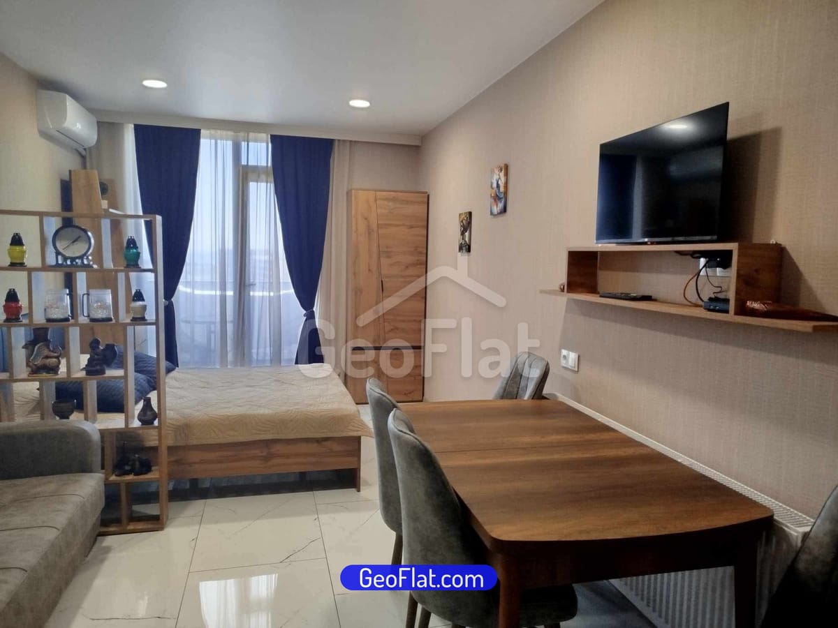 For sale: Studio, 32 m², new, on Grigol Lortkipanidze Street, Batumi, furnished with appliances — $52,500.